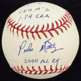 Pedro Martinez 97, 99, 00 Cy Young Signed Stat Baseball Set Beckett Witness Holo