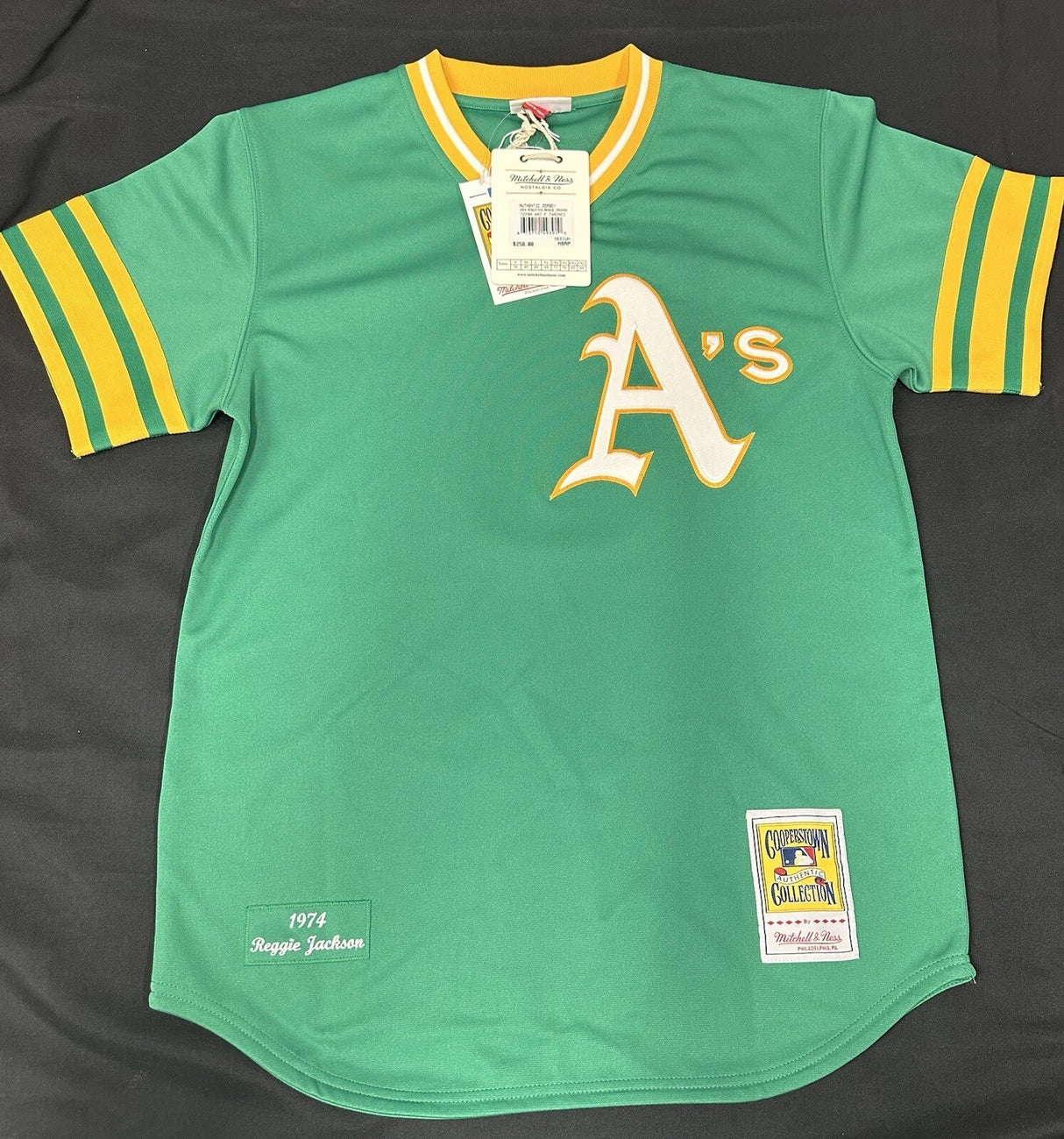 Reggie Jackson HOF MVP Signed Oakland A’s Authentic Mitchell Ness Jersey JSA