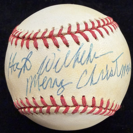 Hoyt Wilhelm Merry Christmas Signed Baseball JSA