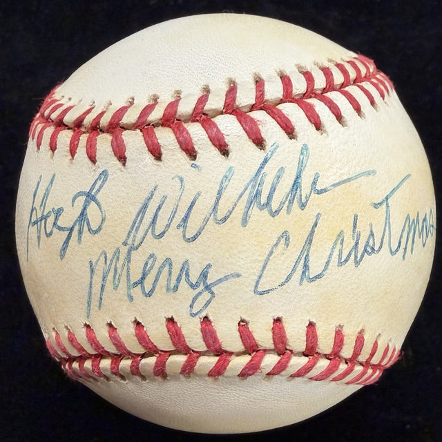 Hoyt Wilhelm Merry Christmas Signed Baseball JSA