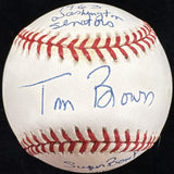 Tom Brown Super Bowl 1&2 Senators Signed Baseball Beckett Holo