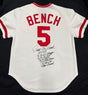 Johnny Lee Bench Full Name Signed Stat Authentic Mitchell Ness Reds Fanatics Hol