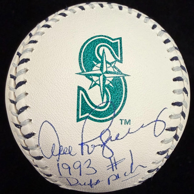 Alex Rodriguez 1993 #1 Draft Pick Signed Mariners Team Stitch Logo Baseball JSA 