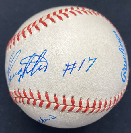 Enos Slaughter #17 1957-1958 World Series Yankees Vs. Braves Signed Baseball JSA