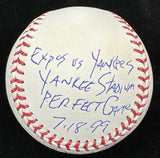 David Cone Joe Girardi Dual Signed Perfect Game Stat Baseball Beckett Witness 