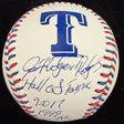 Ivan “Pudge” Rodriguez Signed Rangers Team Stitch Stat Baseball Beckett Witness 