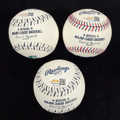 Alex Rodriguez Signed Mariners, Rangers, Yankees Team Stitch Baseball Set JSA