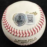 Manny Ramirez 07 ALDS GM 2 HR Signed 2007 World Series Baseball Beckett BAS