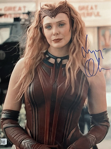 Elizabeth Olsen Signed Scarlet Witch Wandavision 11x14 Photo Beckett BAS