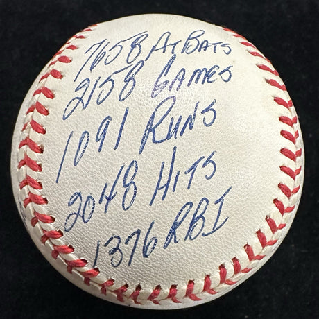 Johnny Bench HOF 89 MVP ROY Signed RJ Stat Baseball Reggie Jackson Holo