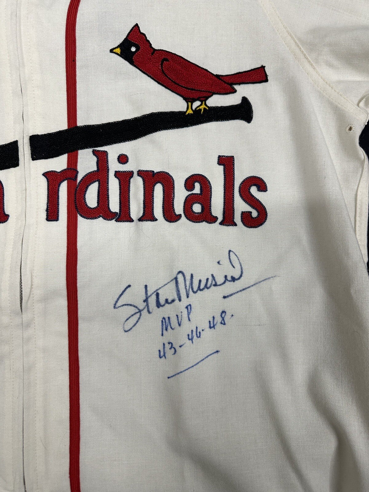 Stan Musial MVP 43 46 48 Signed Authentic Cardinals Mitchell Ness Jersey JSA LOA