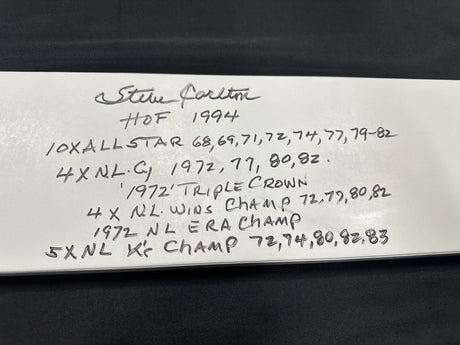 Steve Carlton Stats Signed Authentic Schutt Cardinals Pitching Rubber JSA