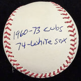 Ron Santo Signed Stat Baseball Beckett BAS