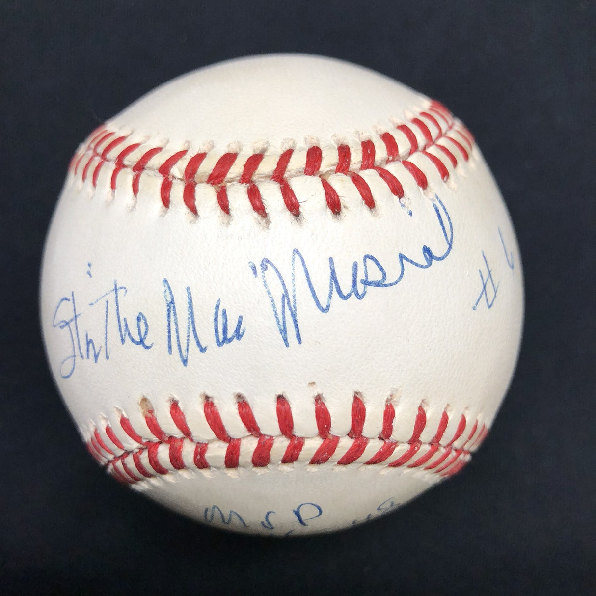 Stan “The Man” Musial #6 HOF MVP Batting Titles Stat Signed Baseball PSA/DNA