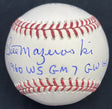 Bill Mazeroksi 1960 WS Game 7 GWHR Signed Stat Baseball JSA Witness