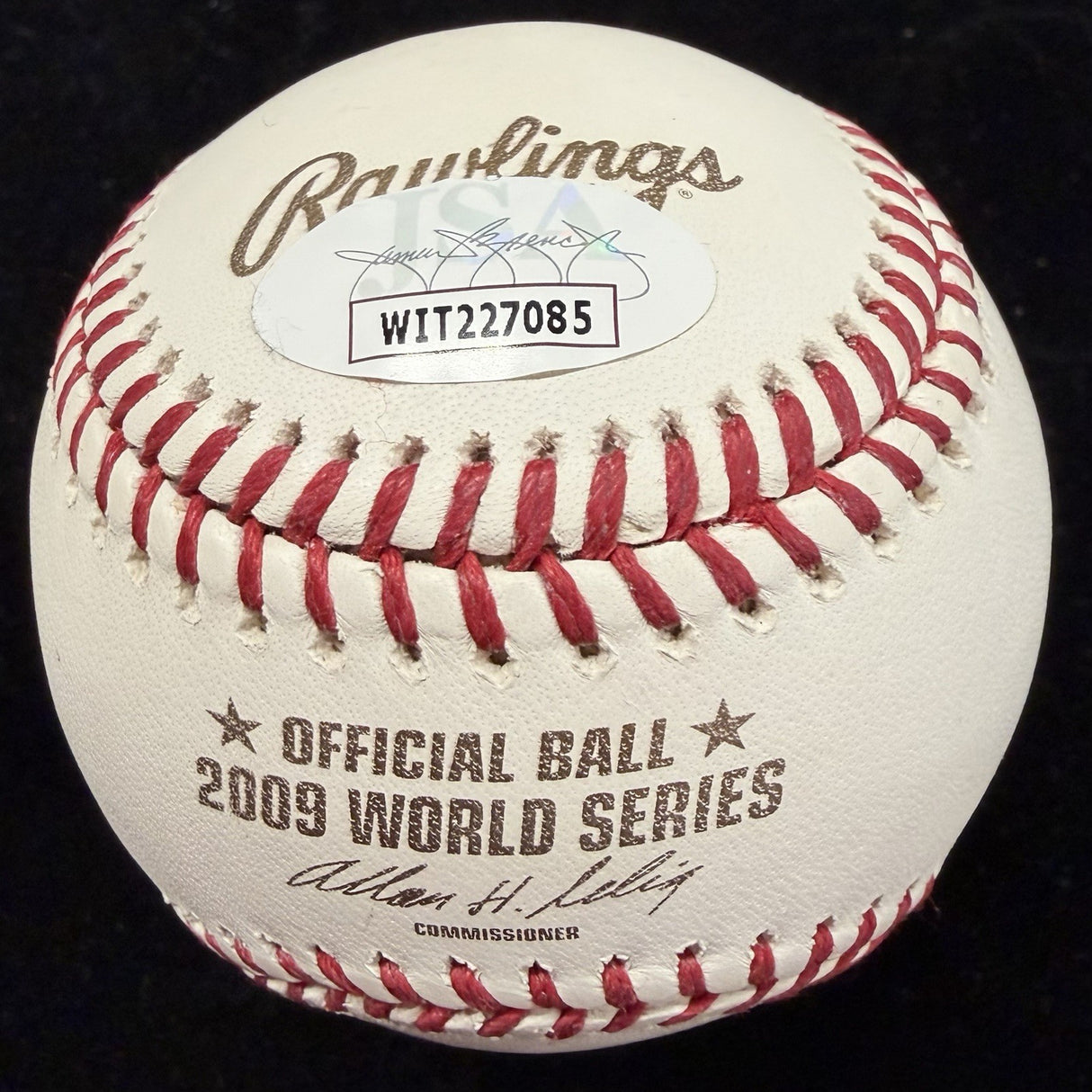 Hideki Matsui 09 WS MVP Signed 2009 World Series Logo Baseball JSA
