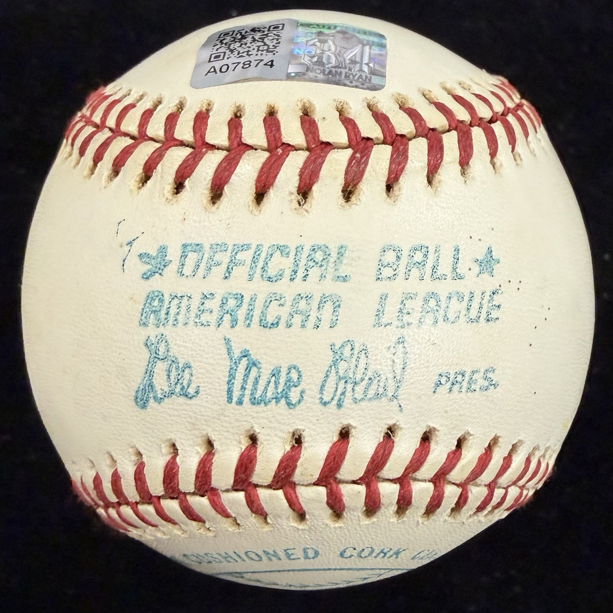 Nolan Ryan Signed Spalding Macphail OAL Baseball Ryan Foundation Holo 