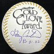 Gary Carter 80-81-82 Signed Gold Glove Logo Baseball JSA