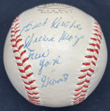 Willie Mays New York Giants Vintage Signed Giles Baseball JSA LOA