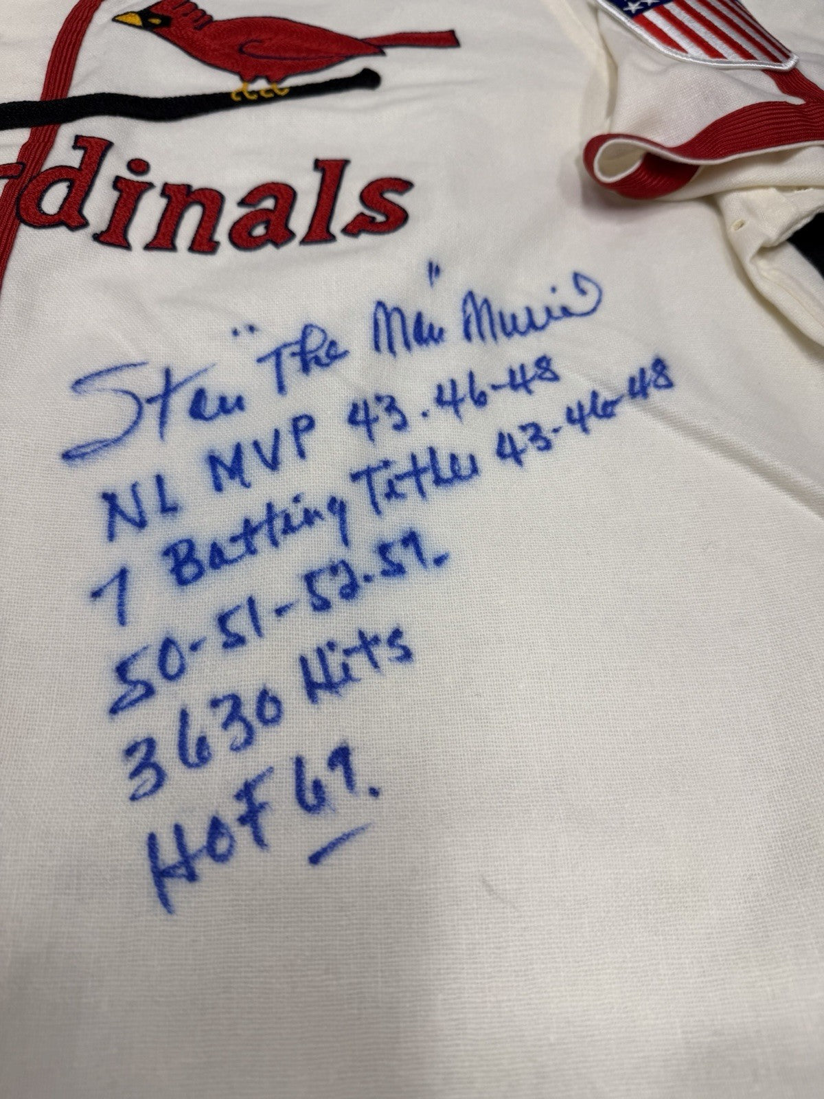 Stan Musial HOF 1969 Signed Authentic M&N Cardinals Stat Jersey Upper Deck UDA