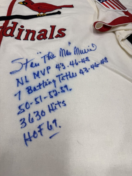 Stan Musial HOF 1969 Signed Authentic M&N Cardinals Stat Jersey Upper Deck UDA