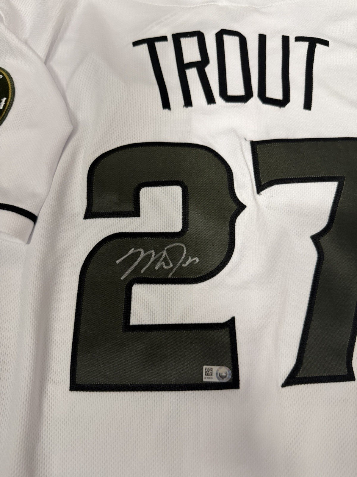 Mike Trout Signed Authentic Memorial Day Angels Jersey MLB Holo
