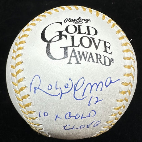 Roberto Alomar 10x Gold Glove Signed GG Logo Baseball JSA 