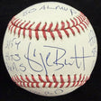 George Brett HOF 99 Signed 9 Inscription Stat Baseball JSA