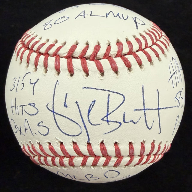 George Brett HOF 99 Signed 9 Inscription Stat Baseball JSA