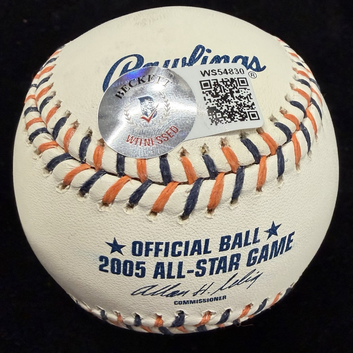 Albert Pujols Signed 2005 All Star Game Logo Baseball Beckett Witness Holo Only
