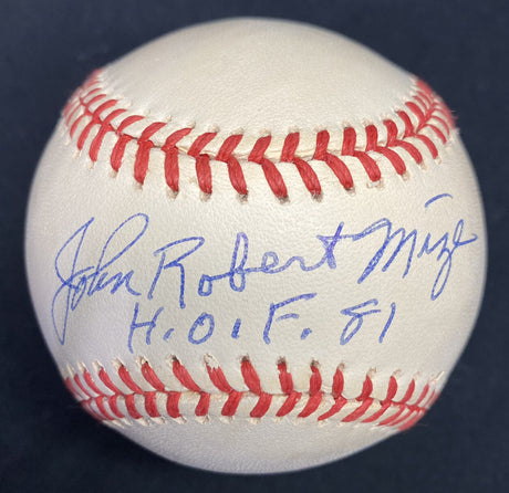 John Robert Johnny Mize Full Name HOF 1981 Signed Baseball JSA LOA