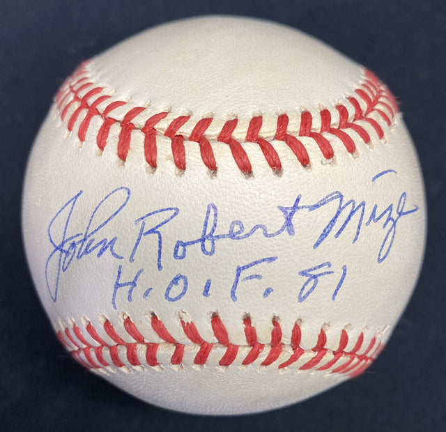 John Robert Johnny Mize Full Name HOF 1981 Signed Baseball JSA LOA