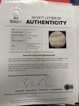 Babe Ruth Barry Bonds Aaron Pujols+ 700 HR Club Signed Baseball BAS JSA LOA