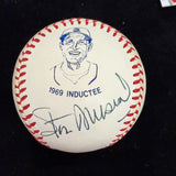 Stan Musial HOF Logos Cardinals Anniversary Logo Signed 3 Baseball Set JSA