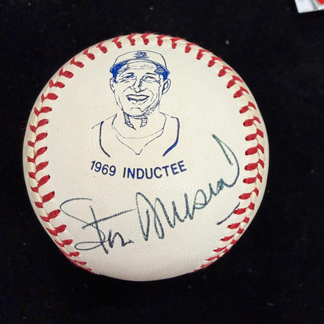 Stan Musial HOF Logos Cardinals Anniversary Logo Signed 3 Baseball Set JSA