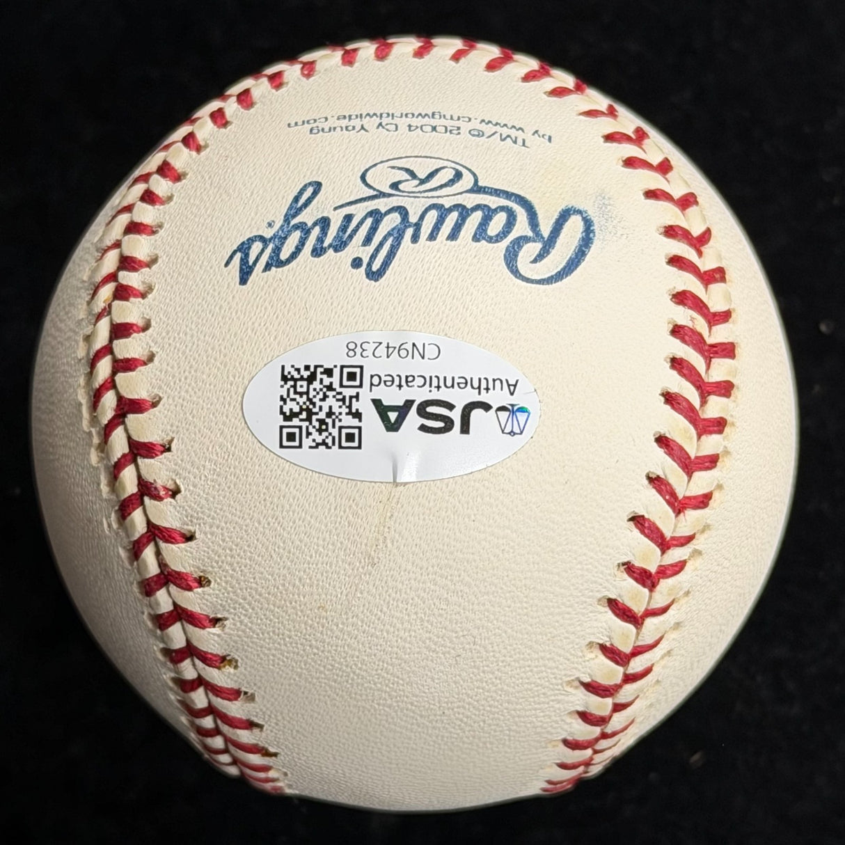 Randy Johnson 95 AL CY 99, 00, 01, 02 NL CY Signed Cy Young Logo Baseball JSA