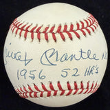Mickey Mantle 1956 52 HRs No. 7 Signed Baseball PSA/DNA LOA