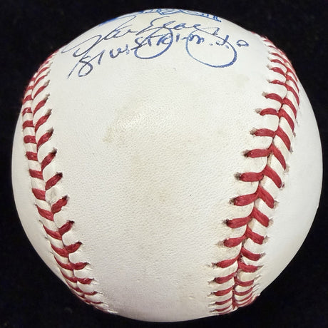 Steve Yeager 81 WS Tri MVP Signed 1981 World Series Logo Baseball JSA