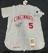 Johnny Bench HOF 89 Signed Authentic Reds Mitchell Ness Jersey Beckett