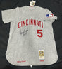 Johnny Bench HOF 89 Signed Authentic Reds Mitchell Ness Jersey Beckett