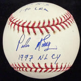 Pedro Martinez 97, 99, 00 Cy Young Signed Stat Baseball Set Beckett Witness Holo