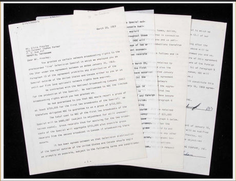 Elvis Presley Signed 1968 NBC Comeback Special Contract/Agreement PSA/DNA LOA