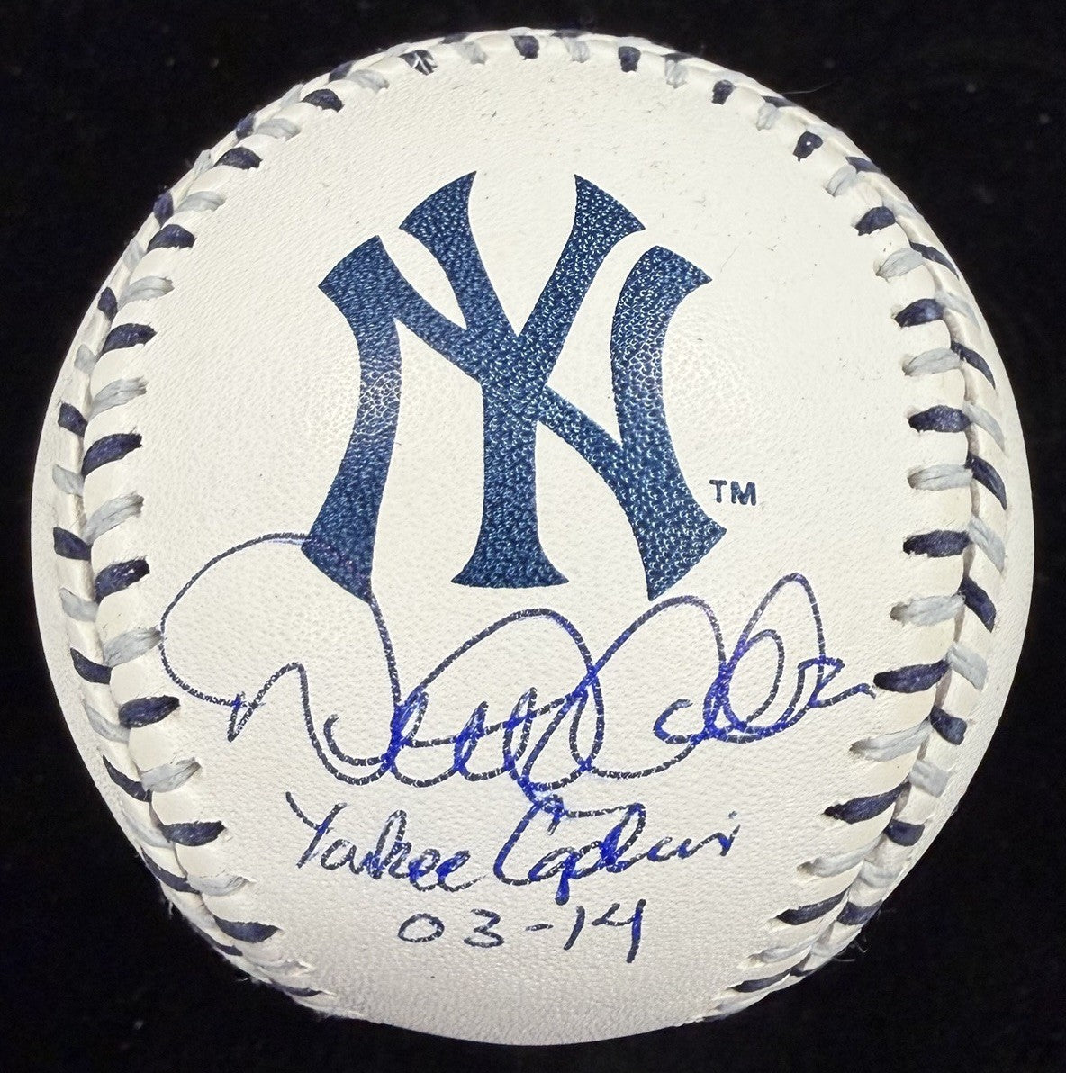 Derek Jeter HOF 2020 The Captain Signed Yankees Team Stitch Logo Baseball MLB 