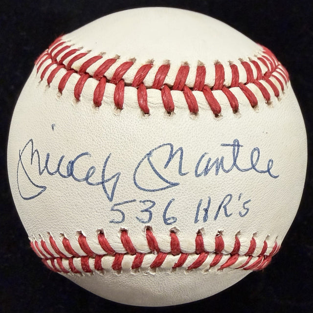 Mickey Mantle 536 HRs Signed Baseball Beckett LOA BAS
