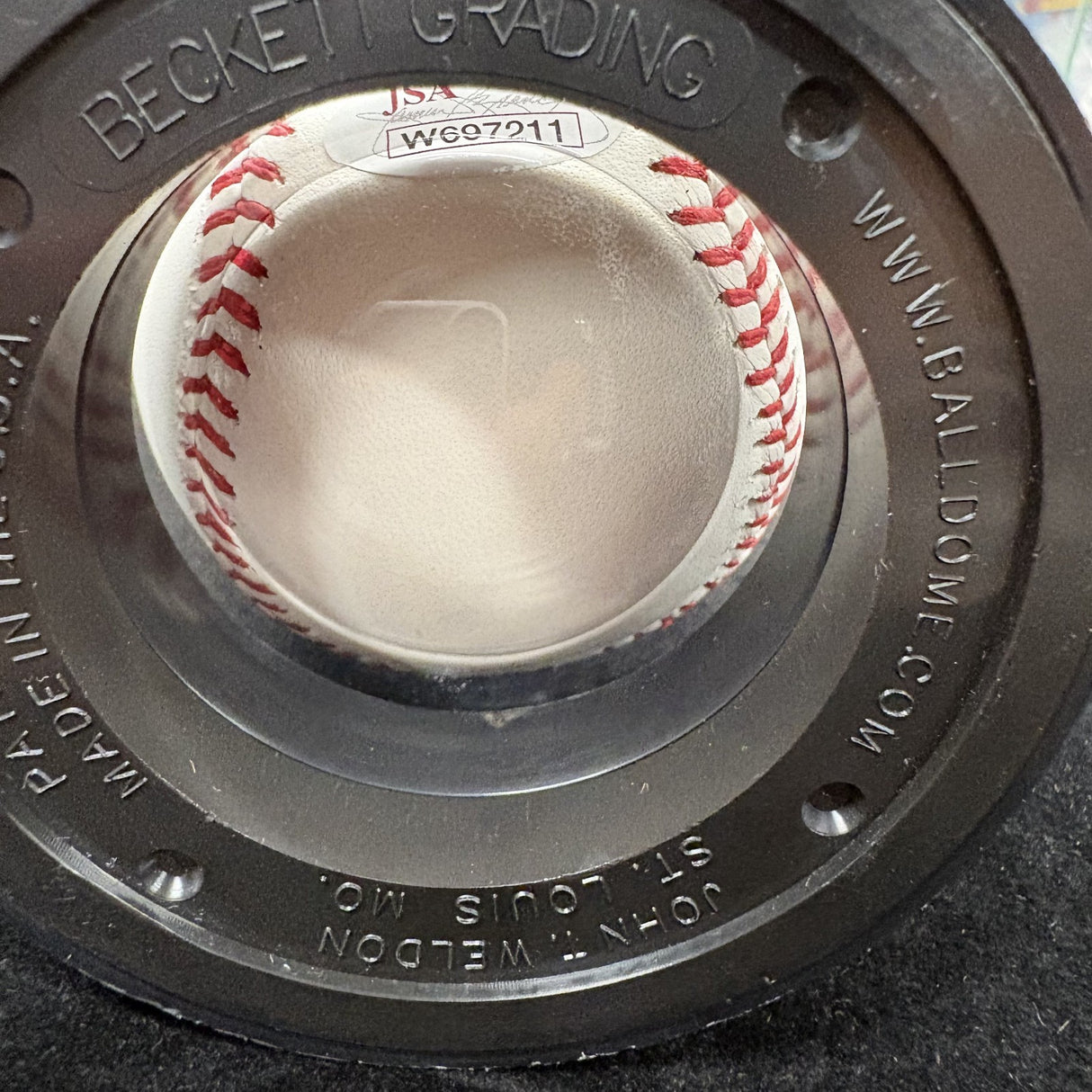 Lou Brock 62 Polo Ground HR - 1/4 Signed Baseball Encapsulated BAS JSA Witness 