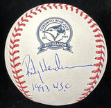 Rickey Henderson 93 WSC Signed Blue Jays 40th Anniversary Logo Baseball JSA