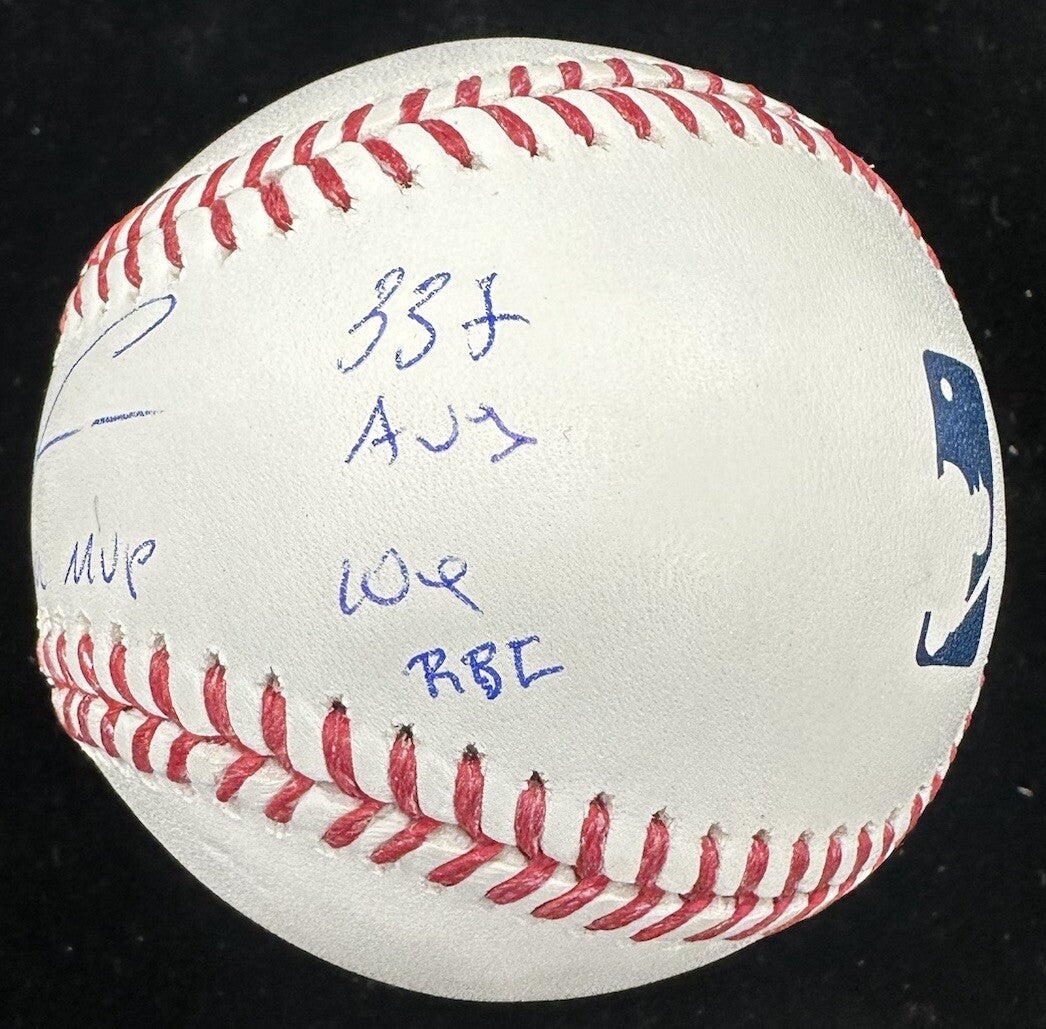 Ronald Acuna Jr. 2023 NL MVP Signed Stat Baseball Beckett Witness Hologram