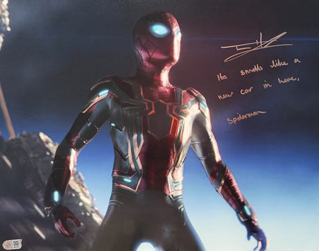 Tom Holland Signed Avengers: Infinity War Spider-Man 16x20 Photo SWAU Quote + CN