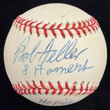 Bob Feller 8 Homers HOF 62 Signed Baseball PSA