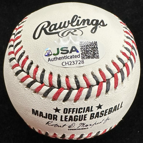 Johnny Bench HOF 89 Signed Reds Team Stitched Logo Baseball JSA